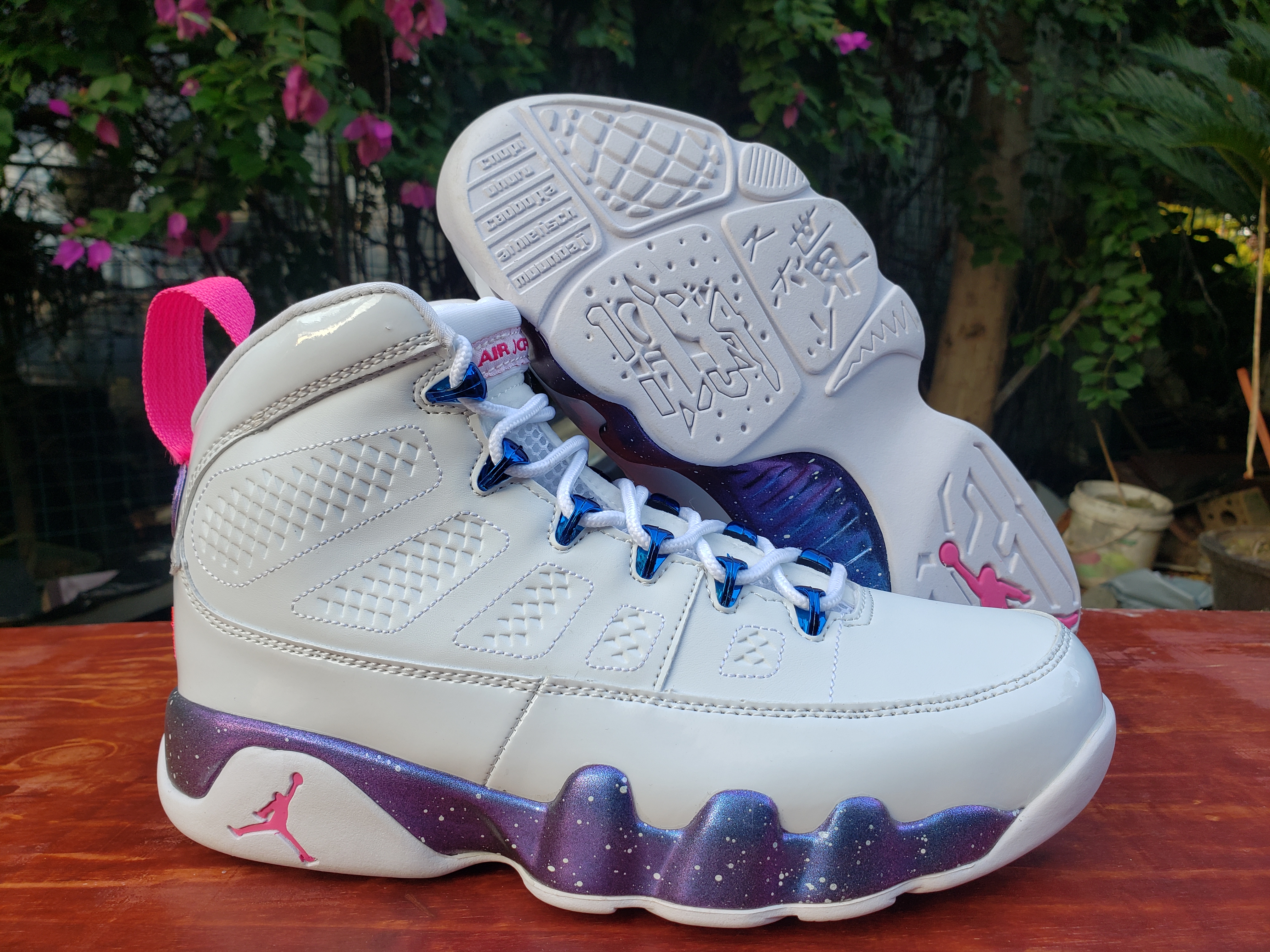 2020 Air Jordan 9 Galaxy White Pink Shoes - Click Image to Close